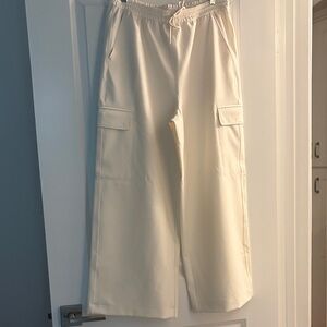 Athleta Cream Elastic Waist Pull-On Pants